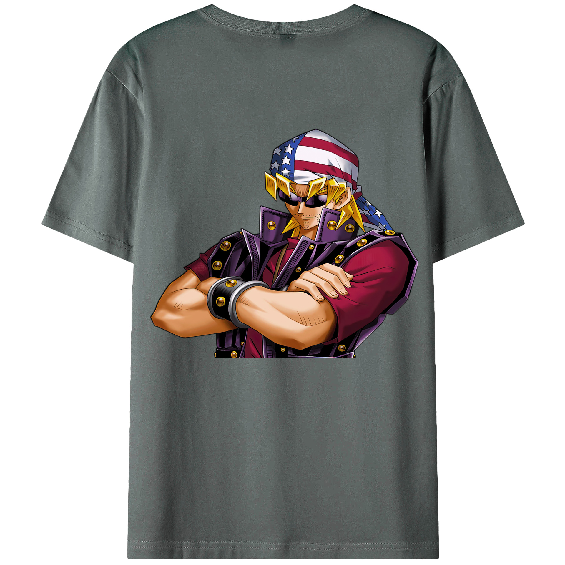 （画像用） 遊☆戯☆王 Yu-Gi-Oh! 綿100％ メンズ半袖Tシャツ（バックプリント） 通気性